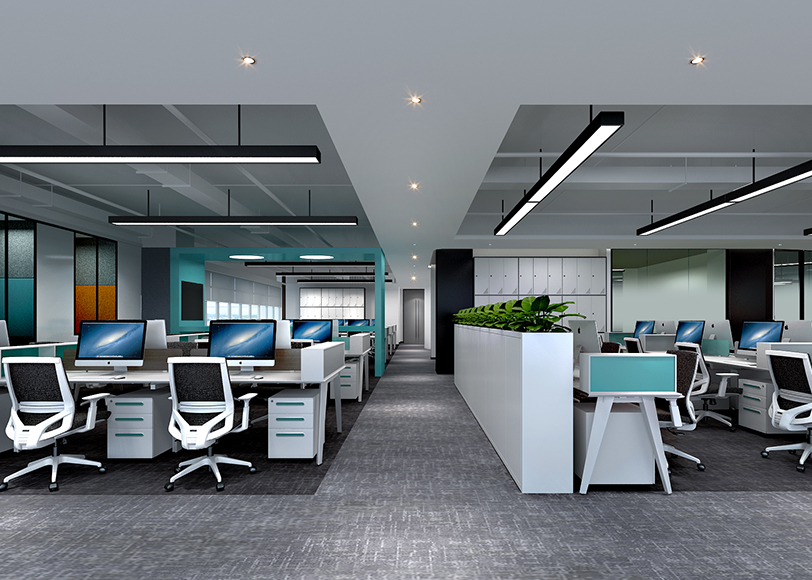 徐汇办公室装修3000平信息技术公司办公室
